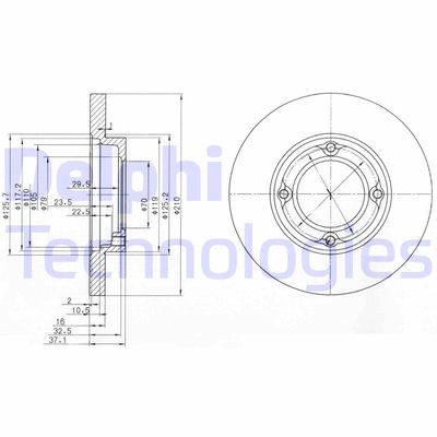 BG2797 DELPHI Тормозной диск