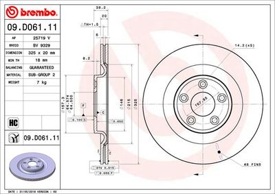 09D06111 BREMBO Тормозной диск