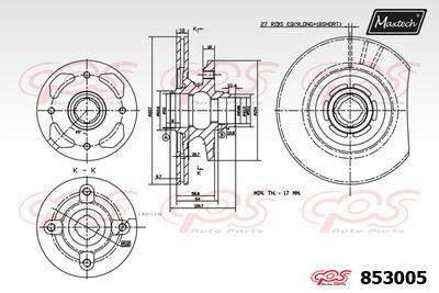 853005 MAXTECH Тормозной диск