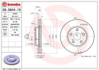 09584410 BREMBO Тормозной диск