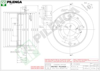 5796 PILENGA Тормозной диск