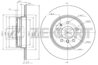 BS6124 ZEKKERT Тормозной диск