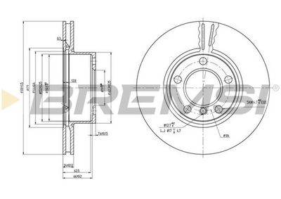 CD7536V BREMSI Тормозной диск