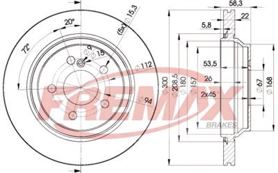 BD3053 FREMAX Тормозной диск