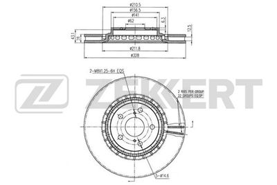 BS5460 ZEKKERT Тормозной диск