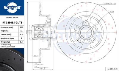 RT3280BSGLT3 ROTINGER Тормозной диск