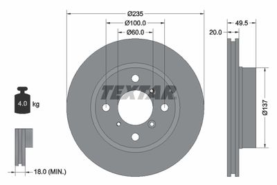 92093200 TEXTAR Тормозной диск