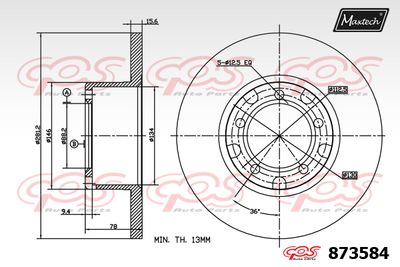 873584 MAXTECH Тормозной диск