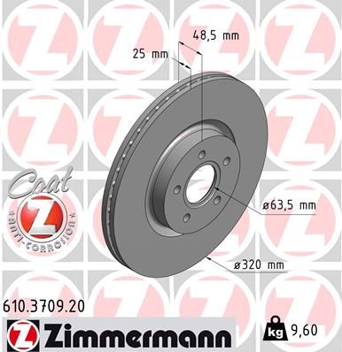 610370920 ZIMMERMANN Тормозной диск