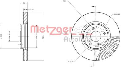 6110572 METZGER Тормозной диск