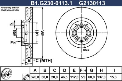 B1G23001131 GALFER Тормозной диск