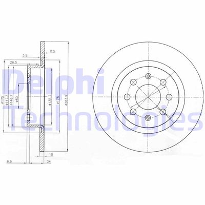 BG3945 DELPHI Тормозной диск