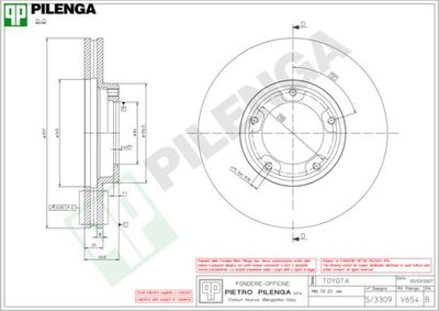 V654 PILENGA Тормозной диск