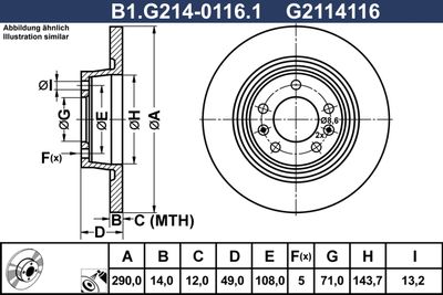 B1G21401161 GALFER Тормозной диск