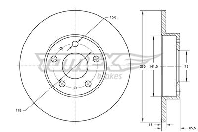 TX7346 TOMEX Brakes Тормозной диск