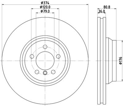 MDC1661 MINTEX Тормозной диск