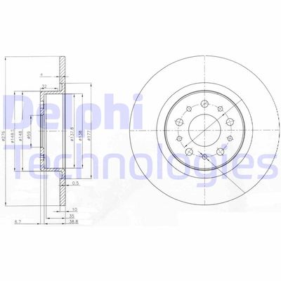 BG3857 DELPHI Тормозной диск