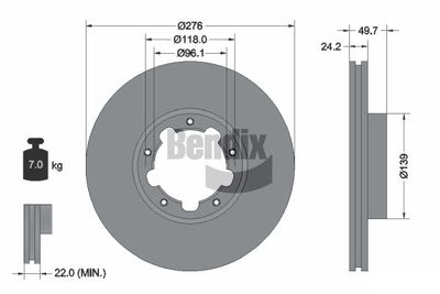 BDS2083 BENDIX Braking Тормозной диск