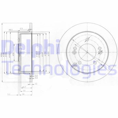 BG3799 DELPHI Тормозной диск