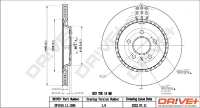 DP1010111586 Dr!ve+ Тормозной диск