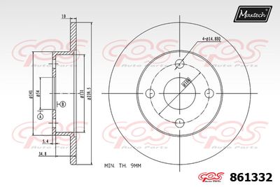 861332 MAXTECH Тормозной диск