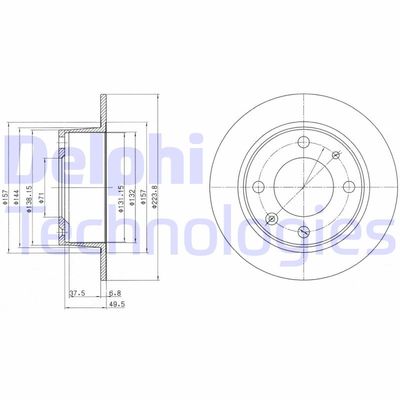 BG2220 DELPHI Тормозной диск