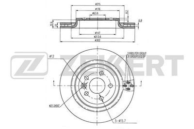 BS6235B ZEKKERT Тормозной диск