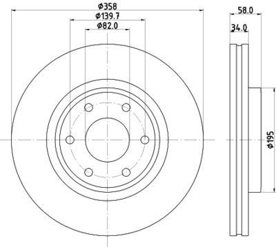 8DD355132441 HELLA PAGID Тормозной диск