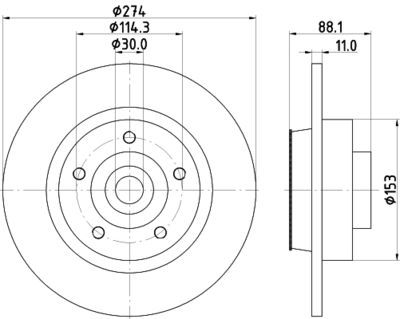 8DD355117351 HELLA PAGID Тормозной диск