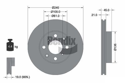 BDS1960 BENDIX Braking Тормозной диск