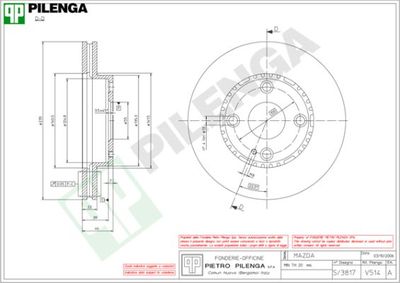 V514 PILENGA Тормозной диск