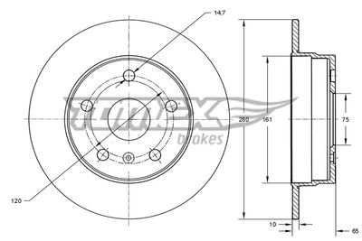 TX7400 TOMEX Brakes Тормозной диск