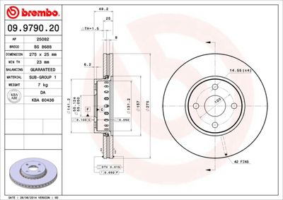 09979020 BREMBO Тормозной диск