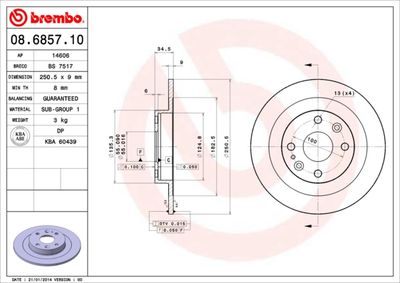 BS7517 BRECO Тормозной диск