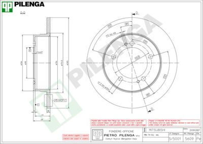 5609 PILENGA Тормозной диск