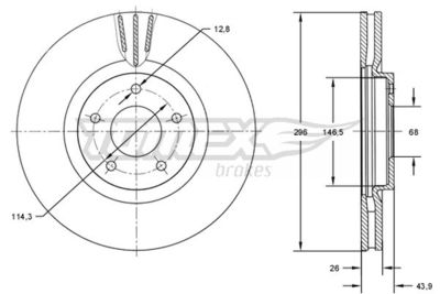 TX7184 TOMEX Brakes Тормозной диск