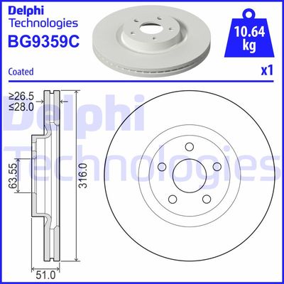 BG9359C DELPHI Тормозной диск