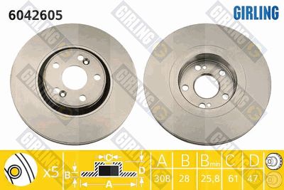 6042605 GIRLING Тормозной диск