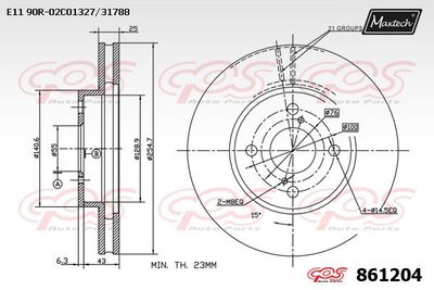 861204 MAXTECH Тормозной диск