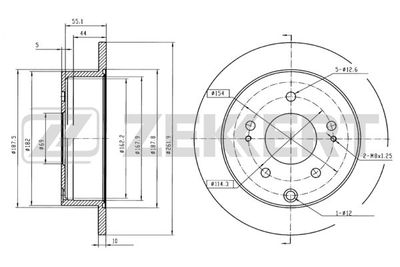 BS5825 ZEKKERT Тормозной диск