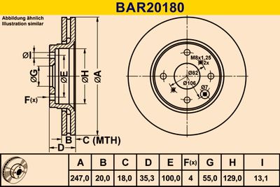 BAR20180 BARUM Тормозной диск