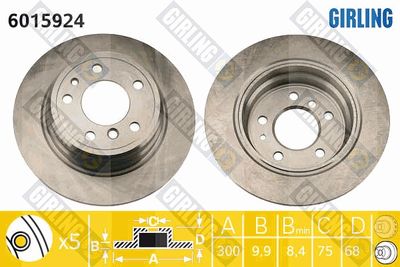 6015924 GIRLING Тормозной диск
