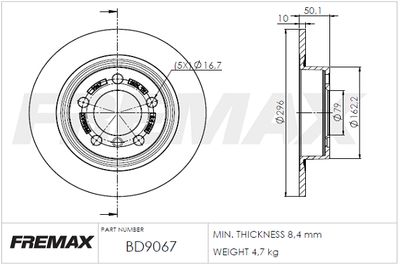 BD9067 FREMAX Тормозной диск