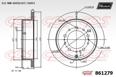 861279 MAXTECH Тормозной диск