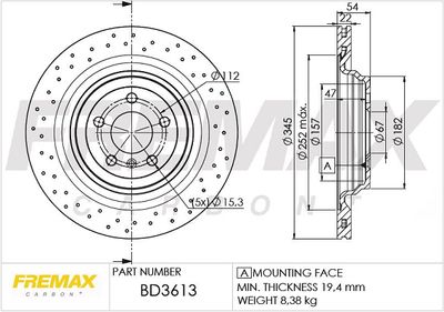 BD3613 FREMAX Тормозной диск