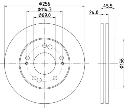 MDC1424 MINTEX Тормозной диск