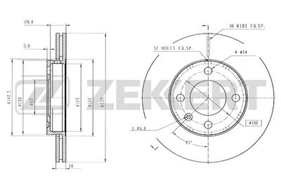 BS5127 ZEKKERT Тормозной диск