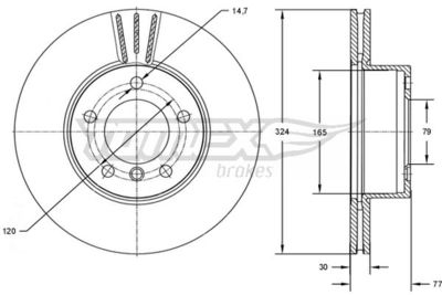 TX7315 TOMEX Brakes Тормозной диск