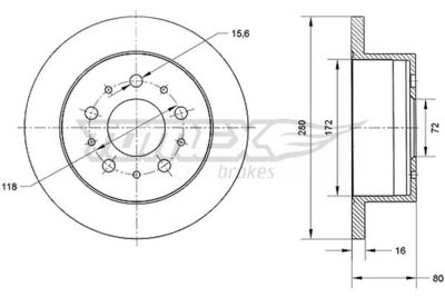 TX7061 TOMEX Brakes Тормозной диск