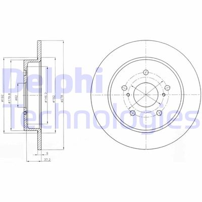 BG4222 DELPHI Тормозной диск